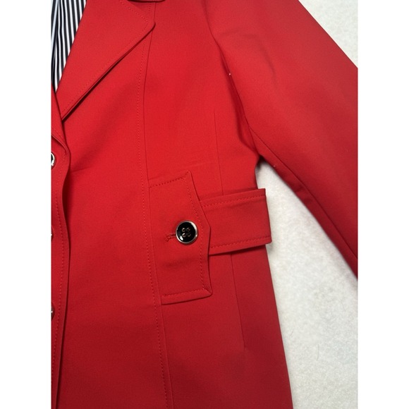 Kasper Red Blazer Women's Size 8 Button Front Lined Career Jacket - Picture 4 of 13